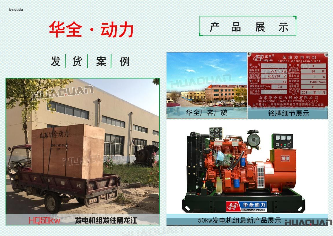 華全動(dòng)力50kw發(fā)電機(jī)組于6月3日發(fā)往黑龍江