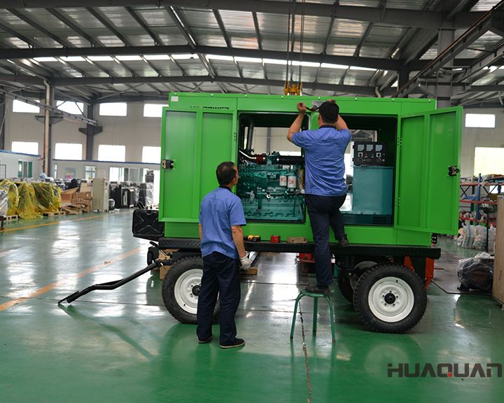 華全120kw移動(dòng)拖車(chē)發(fā)電機(jī)組于6月24發(fā)往江蘇