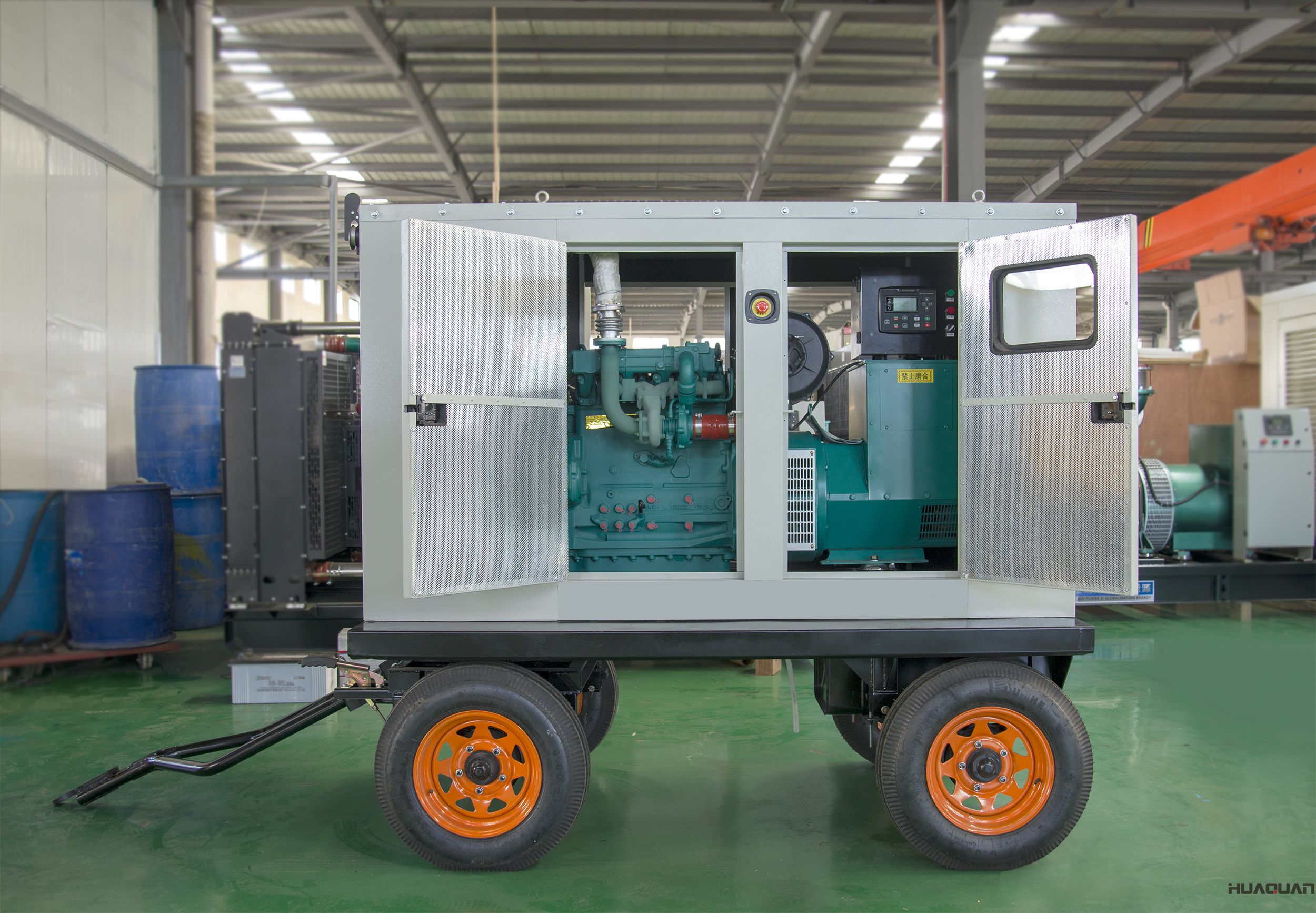 華全動(dòng)力50kw靜音箱柴油發(fā)電機(jī)組于2018年4月14日發(fā)往廣東