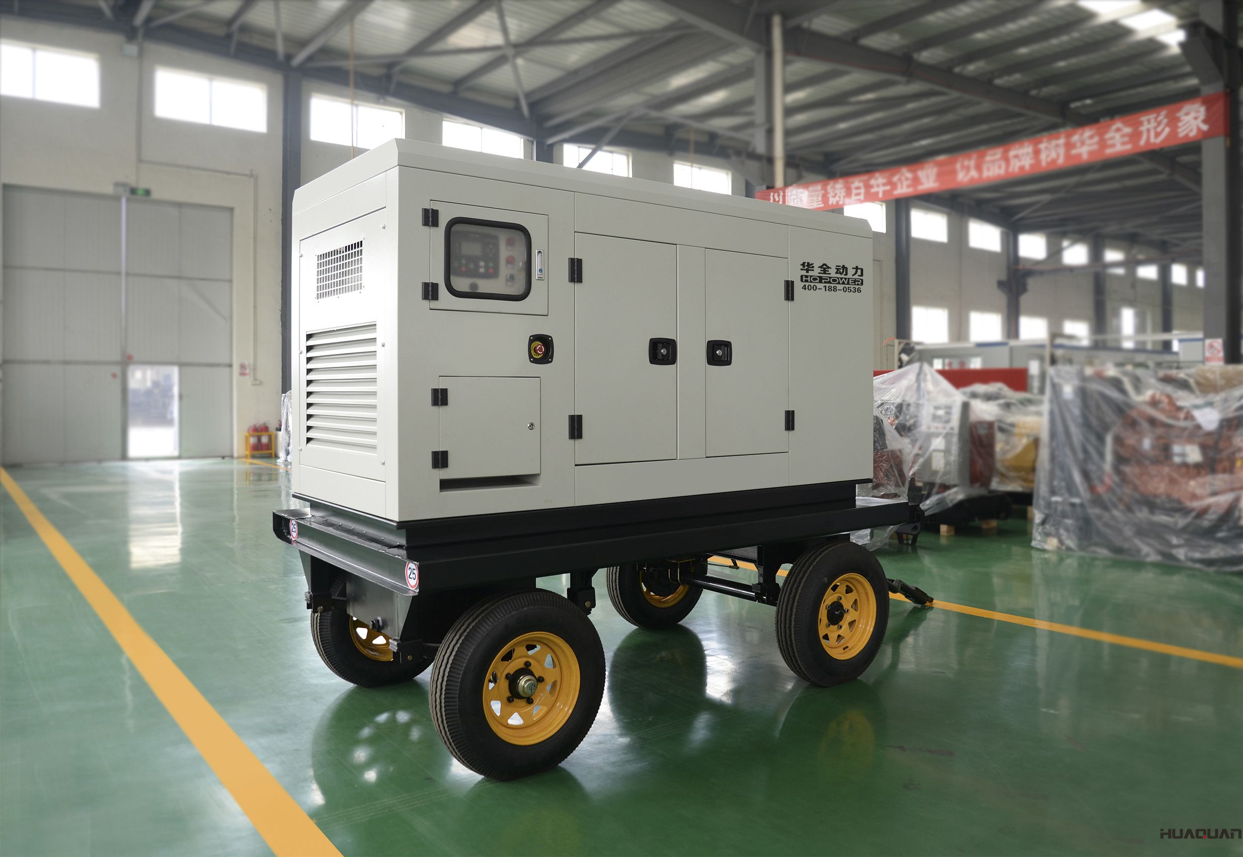 4月17日華全動力120kw移動拖車（含棚）發(fā)電機(jī)組發(fā)往河南